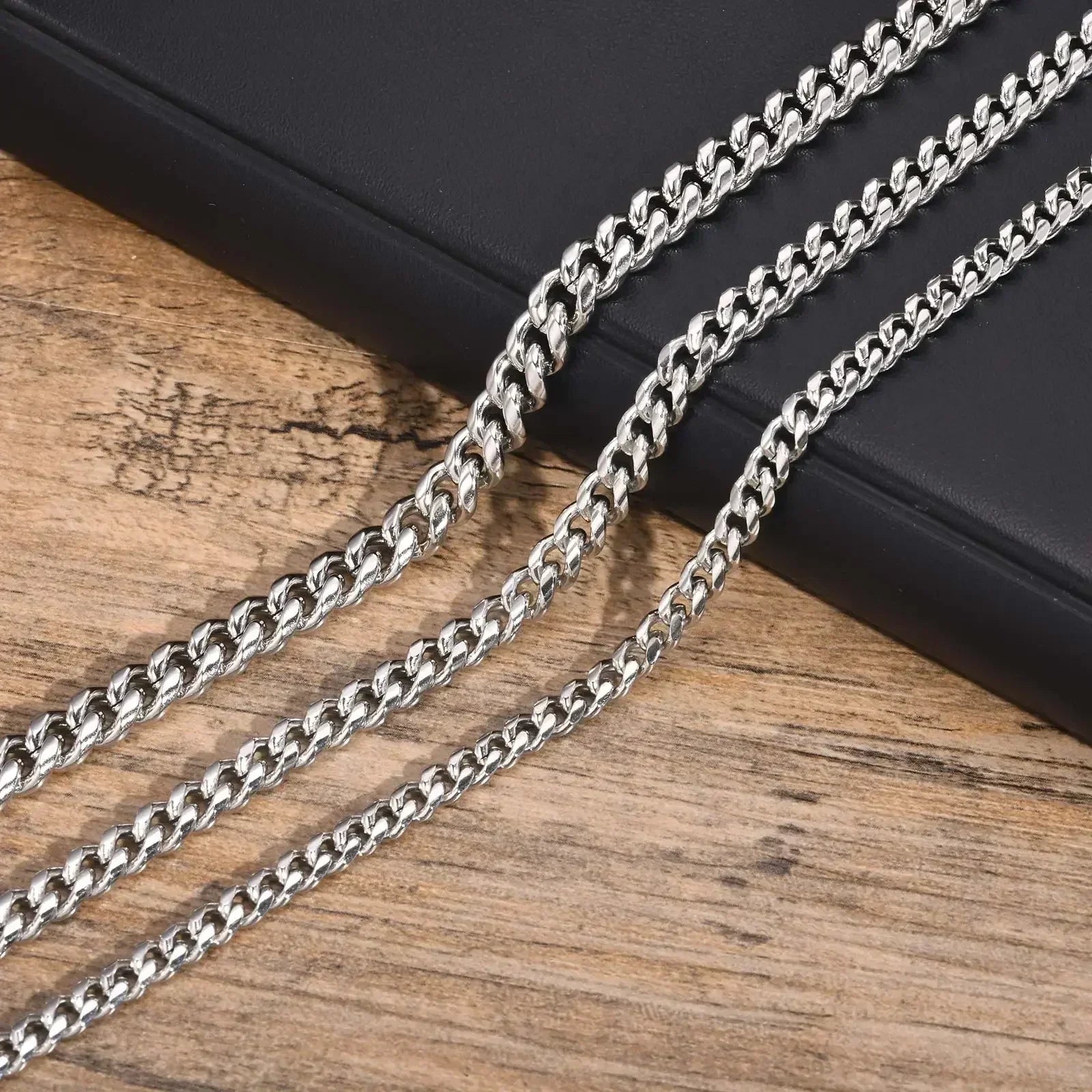 VNOX Cuban Chain Necklace - Stainless Steel 5/6/8mm - Unisex Waterproo