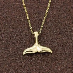 Dainty Gold Plated Mermaid Fish Tail Necklace For Women Summer Beach Jewelry Accessories