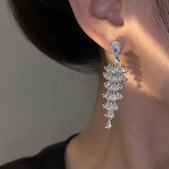 Elegant Crystal Drop Earrings for Bridal - Fashion Dangle Jewelry for party