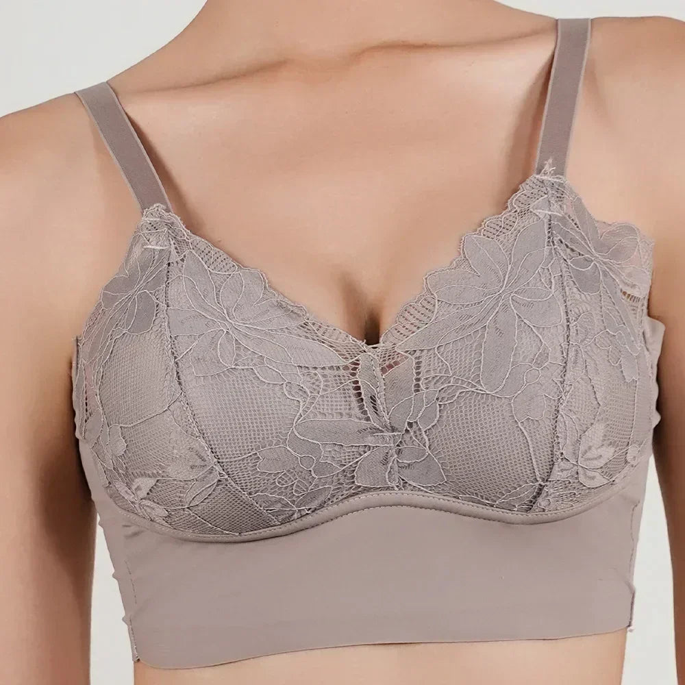 Hot Full Cup Thin Underwear Small Bra Plus Size Wireless Adjustable Lace Women's Bra Breast Cover B C Cup Large Size Lace Bras