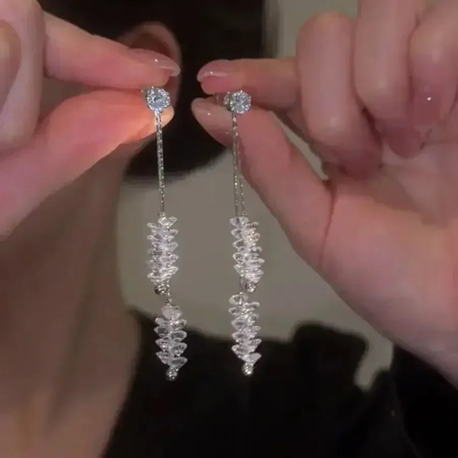 Elegant Crystal Drop Earrings for Bridal - Fashion Dangle Jewelry for party