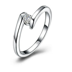 925 Sterling Silver Women Ring 7-10# Fine Simple Shiny Zircon Fashion Wedding Gift Charm Party Jewelry Accessories Wholesale