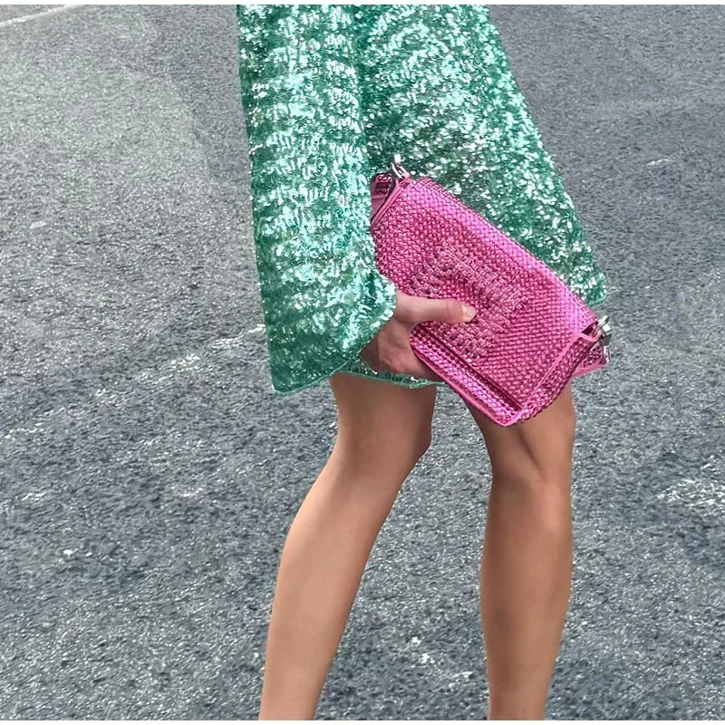 Sexy Hollow Out Mini Dress | Sequined Y2K Party Gown -femstylo