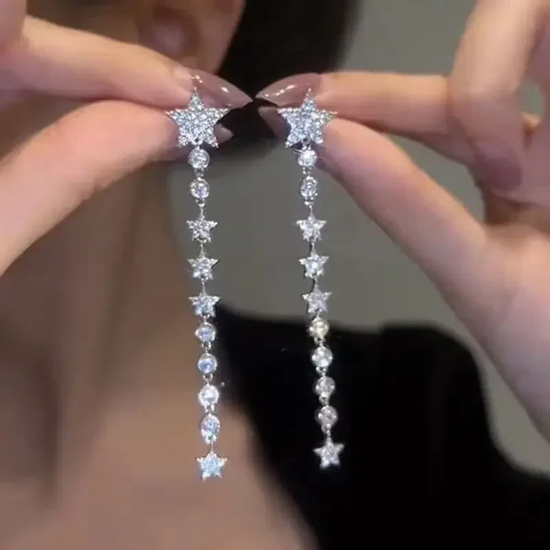 Elegant Crystal Drop Earrings for Bridal - Fashion Dangle Jewelry for party