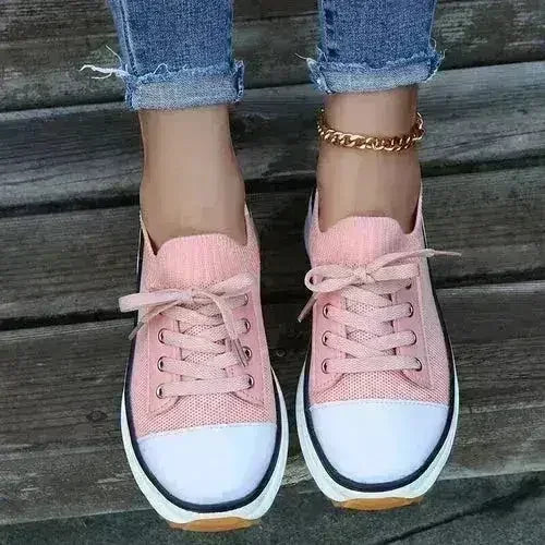 Summer Woman Vulcanize Shoes Knitted Breathable Sneakers - Femstylo