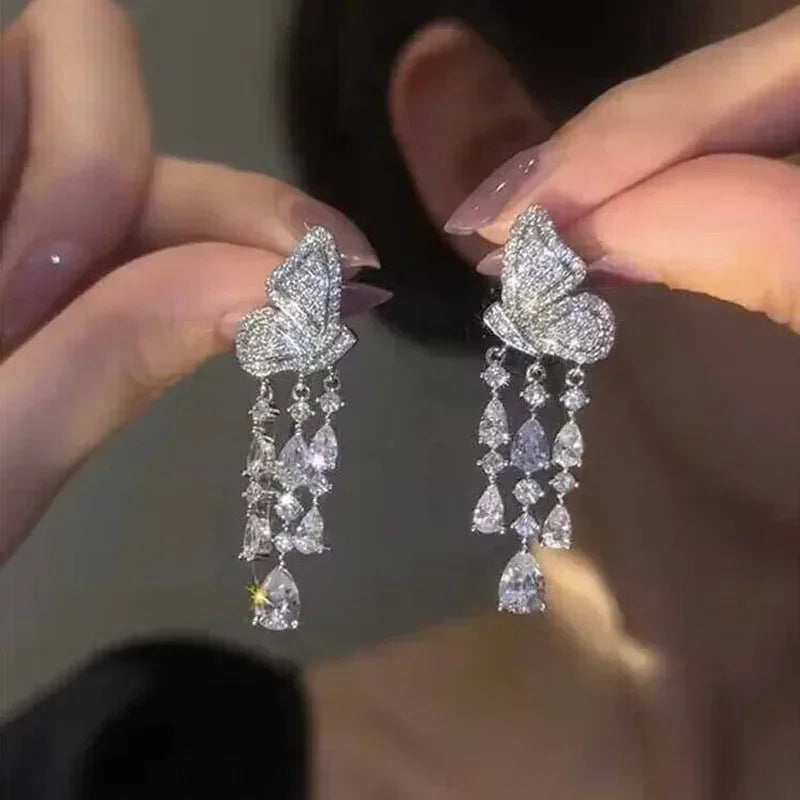 Elegant Crystal Drop Earrings for Bridal - Fashion Dangle Jewelry for party