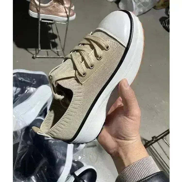 Summer Woman Vulcanize Shoes Knitted Breathable Sneakers - Femstylo
