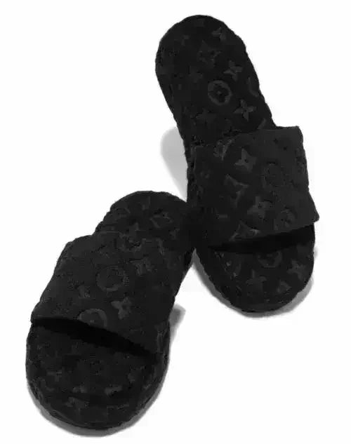 Fur Slippers for Women Flower Slides - Femstylo