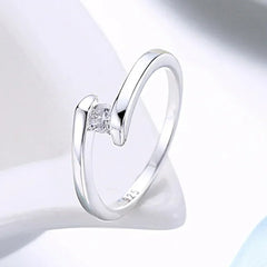 925 Sterling Silver Women Ring 7-10# Fine Simple Shiny Zircon Fashion Wedding Gift Charm Party Jewelry Accessories Wholesale