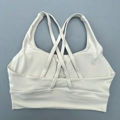 Solid Color Women Cross  Fitness sport Bra soft high strength Tight Top Comprehensive Training Gym Yoga Underwear With Chest Pad