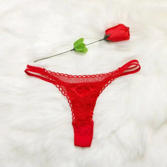 Valentines Day Creative Bikini Sexy Women's Lace Underwear Rose G-string Panties Briefs Thongs V-string
