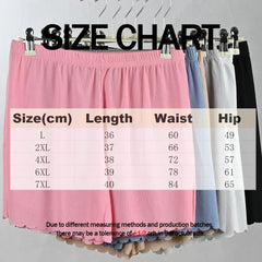 1pcs Women's Summer Thin Ice Silk Safety Pants Woman Shorts Female Loose L-7XL shorts plus Size Ice Silk Safe Pants Pajama