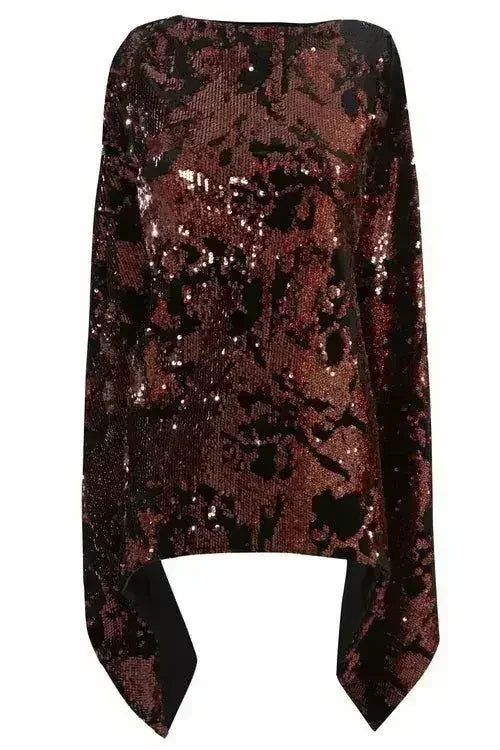 Sparkly Brown Tie Back Top - Femstylo
