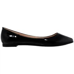 Patent Leather Pointed Toe Ballet Flat - Femstylo