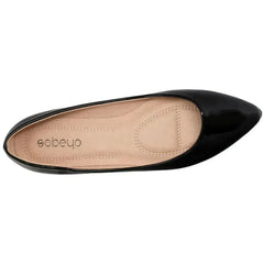 Patent Leather Pointed Toe Ballet Flat - Femstylo