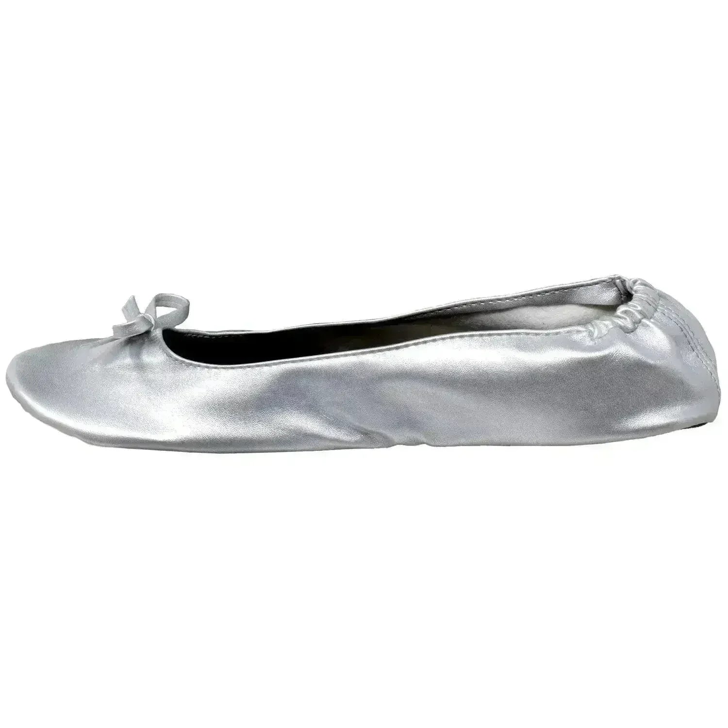 Foldable Ballet Flats Women's Travel Portable Comfortable Shoes Silver - Femstylo