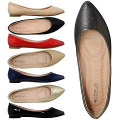 Patent Leather Pointed Toe Ballet Flat - Femstylo