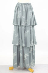 Layered Ruffle Maxi Skirt with Floral Embroidery | Femstylo