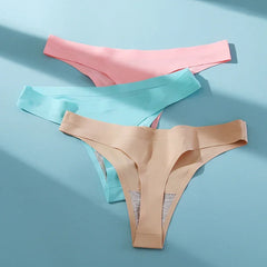 WarmSteps 3Pcs/Set Women's Sexy Thongs Seamless Yoga Panties for Woman S-XXXL Plus Size G Strings Thongs Femme Tangas Low Rise