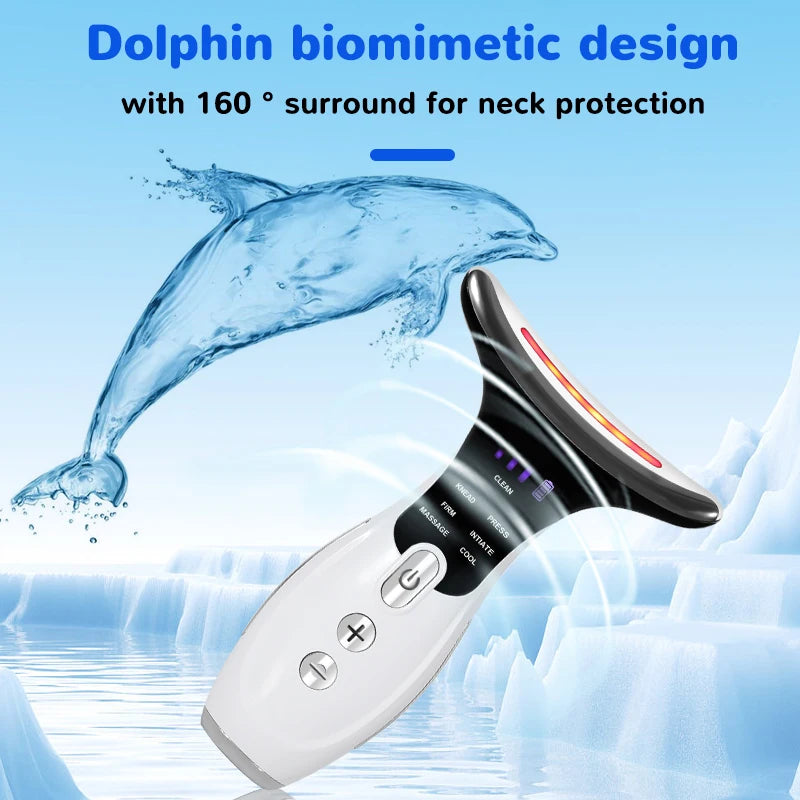 7 Colors Anti Wrinkle Facial Massager Neck Face Beauty Device Skin