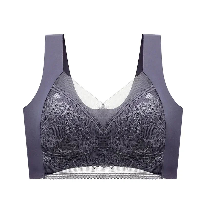FallSweet Ice Silk Wireless Bra – Seamless Lace Bralette for Comfort