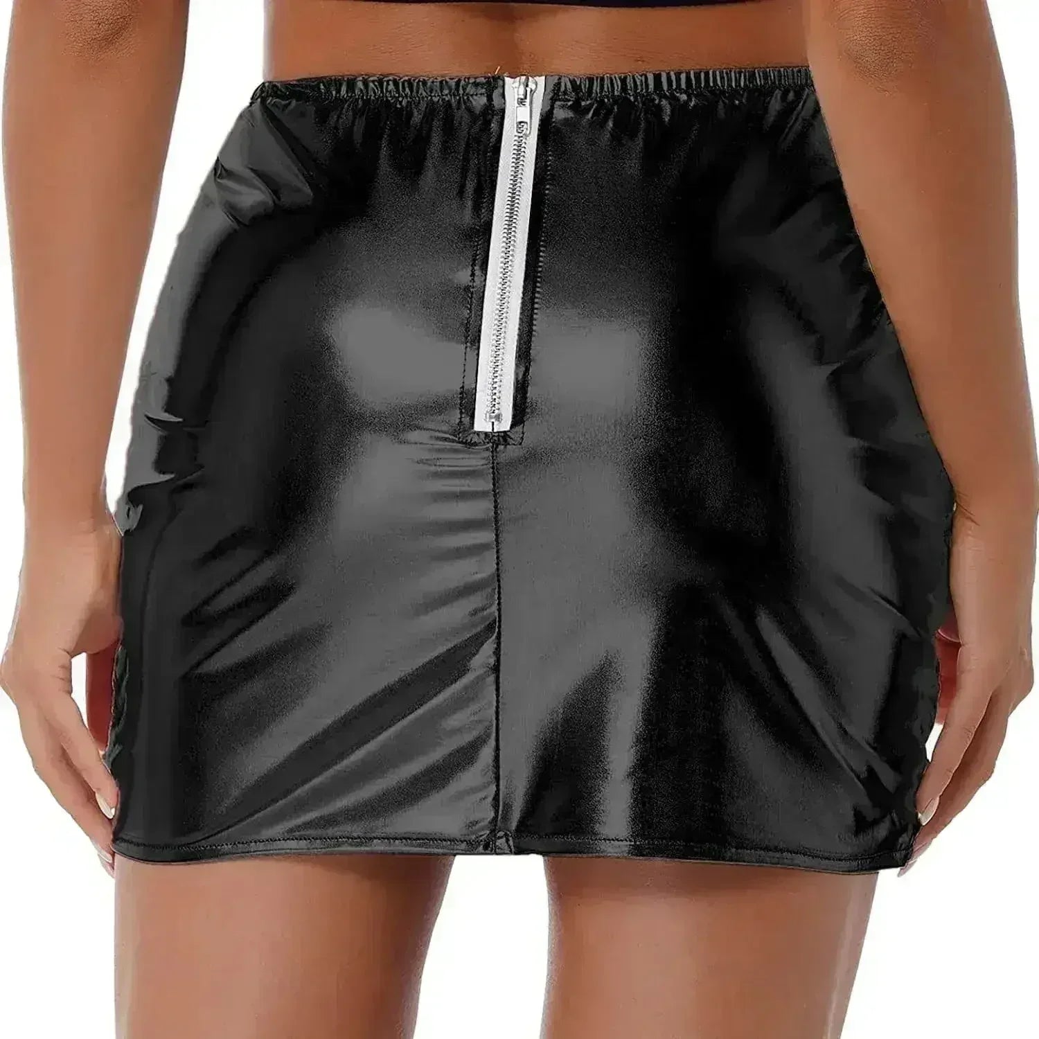 Womens Metallic Shiny Skirts Winter Warm A-Line Mini Skirt - Femstylo