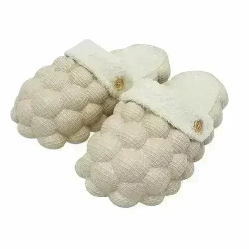 Non-slip Warm Cotton Bubble Home Slides Yellow/Pink/Black/Blue/Beige - Femstylo