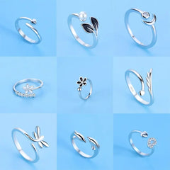 Hot 925 Sterling Silver Ring AAA Zircon Adjustable Simplicity Fashion Exquisite Women Jewelry Accessories Wedding Party Gift