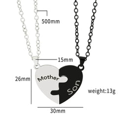 Father Mom Son Daughter Family Necklace Love Heart Puzzle Pendant Necklace Stainless Steel Jewelry for Women Mother's Day Gift