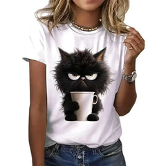 😻 Funny Cat Women's Summer T-Shirt – Purr-fectly Playful & Comfy!