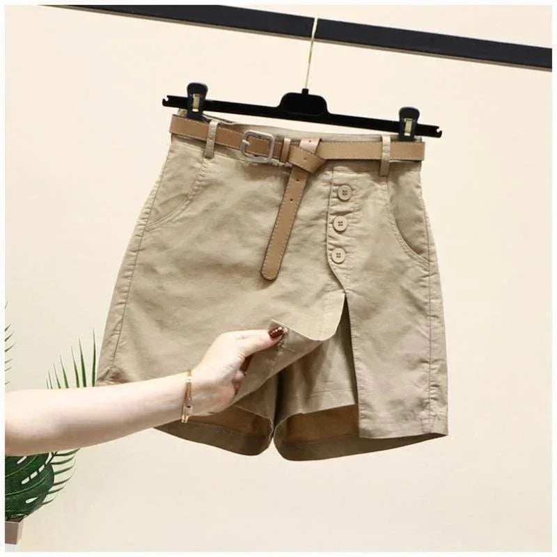 Casual Cotton Shorts Women's Summer Clothes New Versatile Fashion Thin A-word Pants Elastic Waist Skirt Pants Shorts for Women