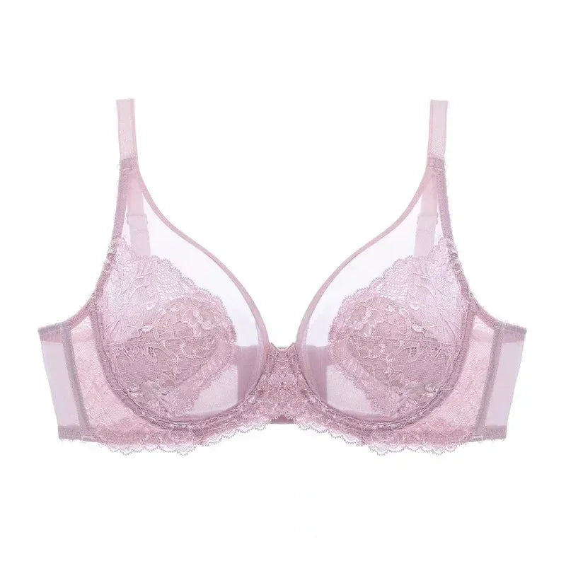 Lingerie Women's Thin BrasLace Full Cup BrasBeautifully Embroidered BrasAnti-SaggingUltra-Thin Bras