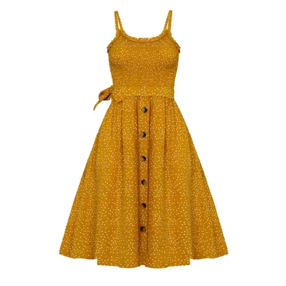 Polka Dot Maxi Dress – Light & Flowy Summer Dress - Femstylo
