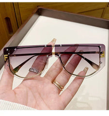 Sunglasses Integrated Frame High-end Frameless New Sunglasses Metal Polygonal Fashion Glasses 90288