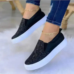 Moccasins Crystal Flat Female Loafers Shoes Gold/Black/Rose Gold - Femstylo