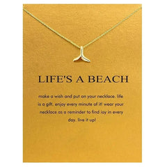 Dainty Gold Plated Mermaid Fish Tail Necklace For Women Summer Beach Jewelry Accessories