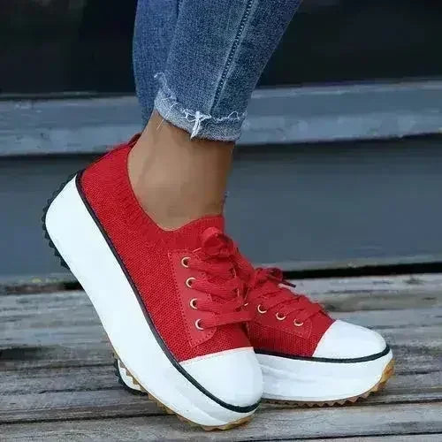 Summer Woman Vulcanize Shoes Knitted Breathable Sneakers - Femstylo