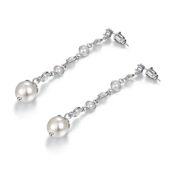 Luxury Pearl Drop Earrings for Women – 5A Zircon Bridal Dangle Earrings