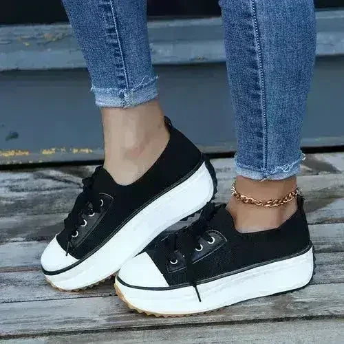 Summer Woman Vulcanize Shoes Knitted Breathable Sneakers - Femstylo