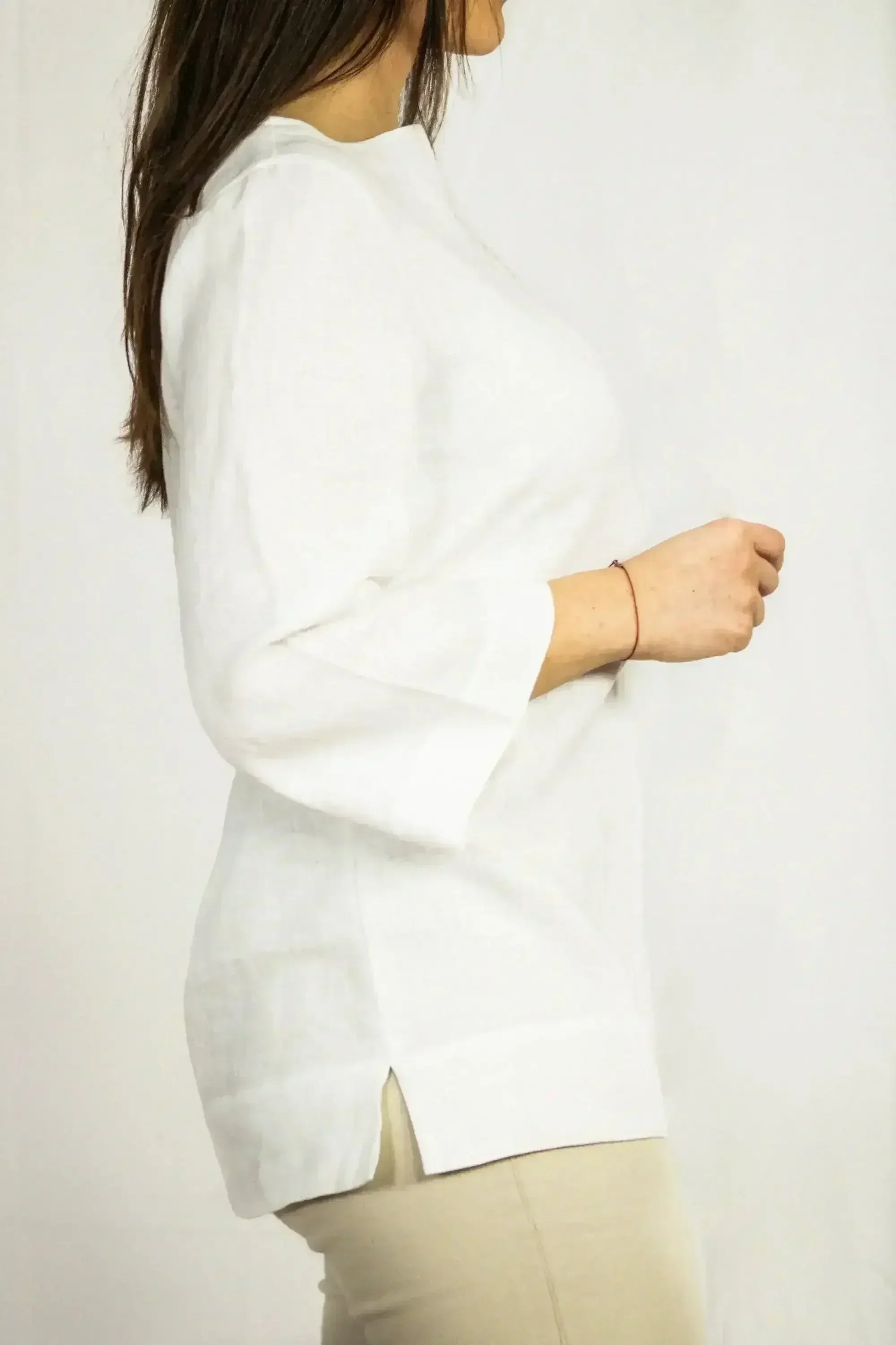 Asphalt Grey Linen Oversize Top – Modern & Comfortable Blouse - Femstylo