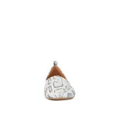Women's Flat Socialite Silver Snake Skin - Femstylo