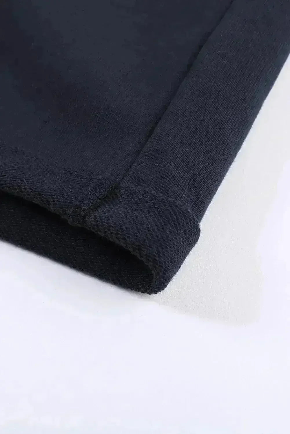 Summer Women Navy Blue Tie Waist Side Pockets Cuffed Lounge Shorts - Femstylo