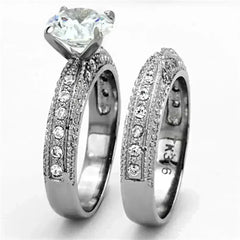 TK1228 - High polished (no plating) Stainless Steel Ring with AAA - Femstylo
