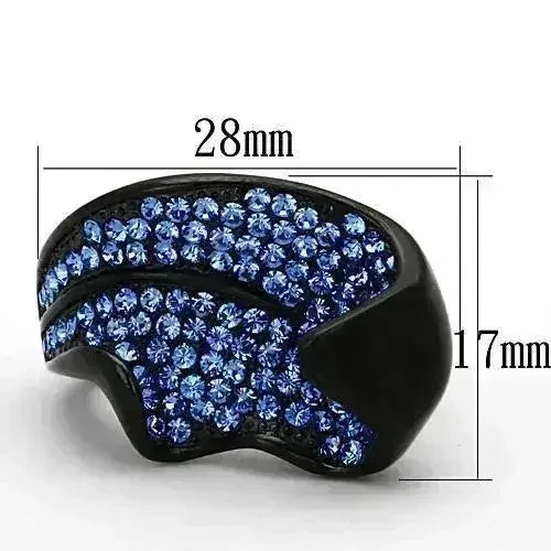 TK1362 - IP Black(Ion Plating) Stainless Steel Ring with Top Grade - Femstylo