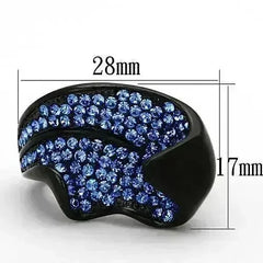 TK1362 - IP Black(Ion Plating) Stainless Steel Ring with Top Grade - Femstylo