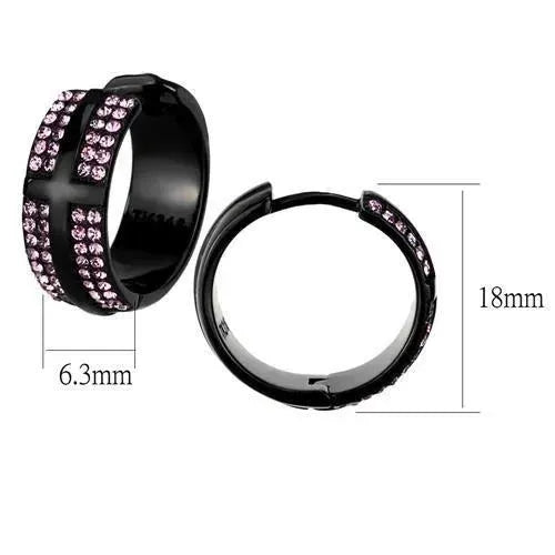 TK2386 - IP Black(Ion Plating) Stainless Steel Earrings with Top Grade - Femstylo