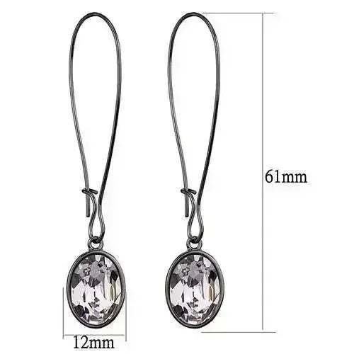 TK2719 - IP Light Black (IP Gun) Stainless Steel Earrings with Top - Femstylo