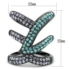 TK2766 - IP Light Black (IP Gun) Stainless Steel Ring with Top Grade - Femstylo