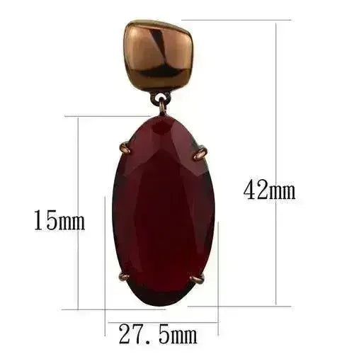 TK2818 - IP Coffee light Stainless Steel Earrings with Synthetic - Femstylo