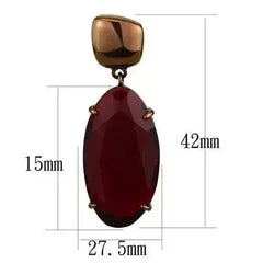 TK2818 - IP Coffee light Stainless Steel Earrings with Synthetic - Femstylo